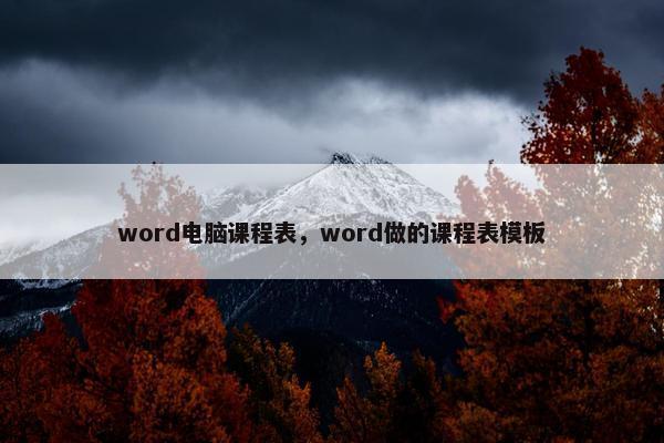 word电脑课程表，word做的课程表模板
