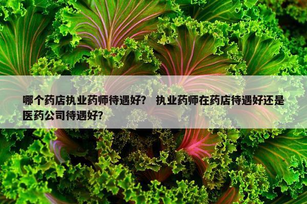 哪个药店执业药师待遇好？ 执业药师在药店待遇好还是医药公司待遇好？