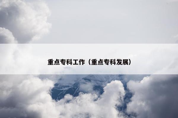 重点专科工作（重点专科发展）