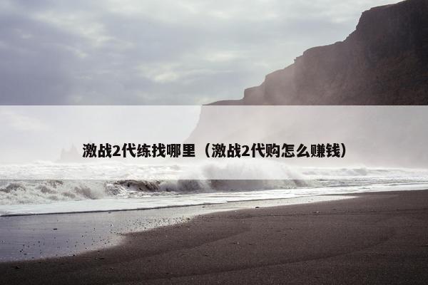 激战2代练找哪里（激战2代购怎么赚钱）