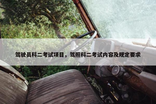 驾驶员科二考试项目，驾照科二考试内容及规定要求