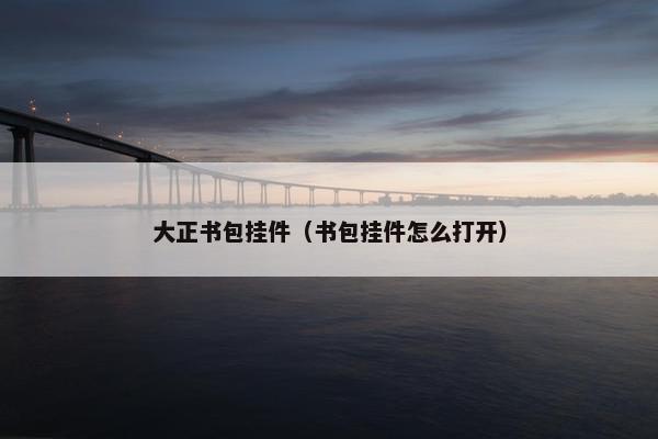 大正书包挂件（书包挂件怎么打开）