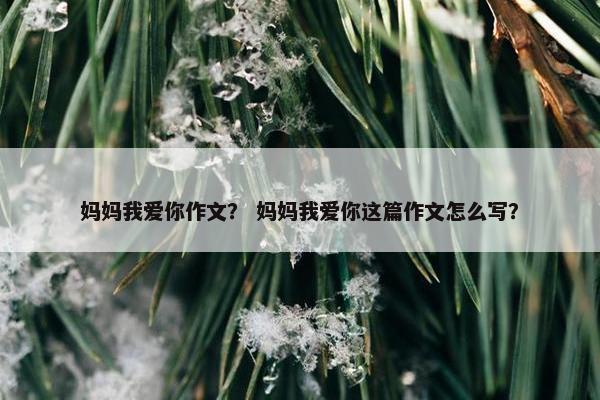 妈妈我爱你作文？ 妈妈我爱你这篇作文怎么写？