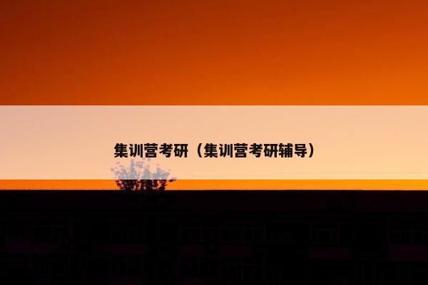 集训营考研（集训营考研辅导）