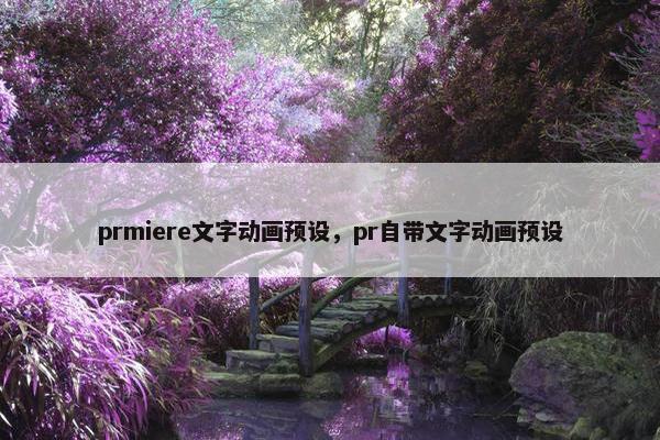 prmiere文字动画预设，pr自带文字动画预设