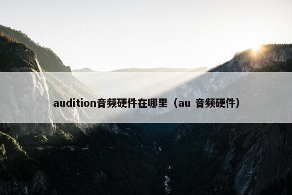 audition音频硬件在哪里（au 音频硬件）
