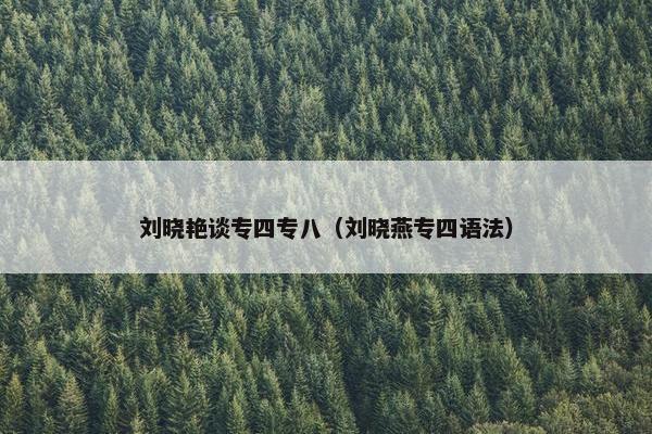 刘晓艳谈专四专八（刘晓燕专四语法）
