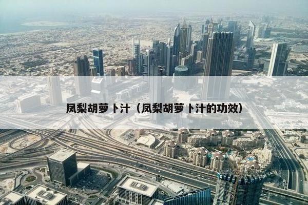 凤梨胡萝卜汁（凤梨胡萝卜汁的功效）