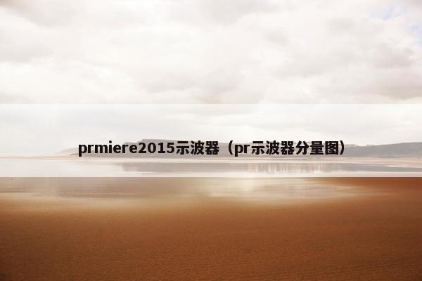 prmiere2015示波器（pr示波器分量图）