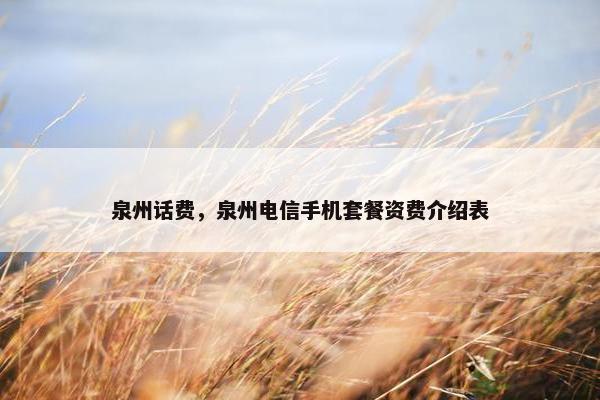 泉州话费，泉州电信手机套餐资费介绍表